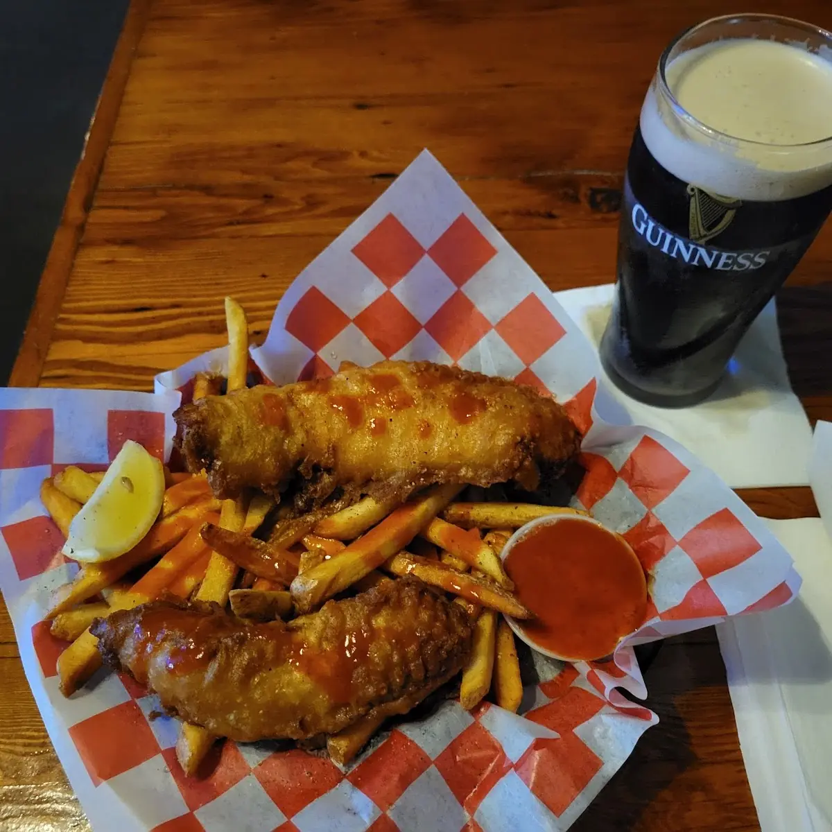 Fish and Chips with a Pint or Guinness