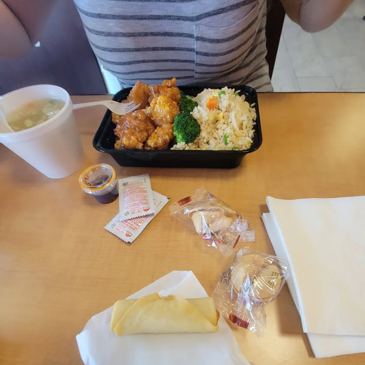 Orange Chicken and Egg Roll