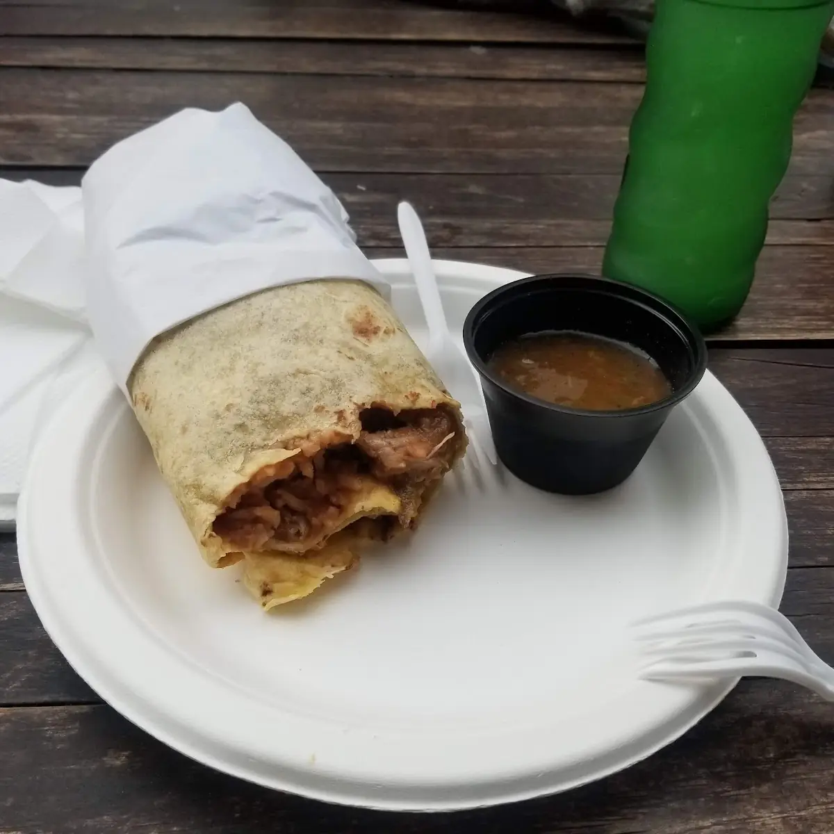 Chile Verde Burrito & Salsa