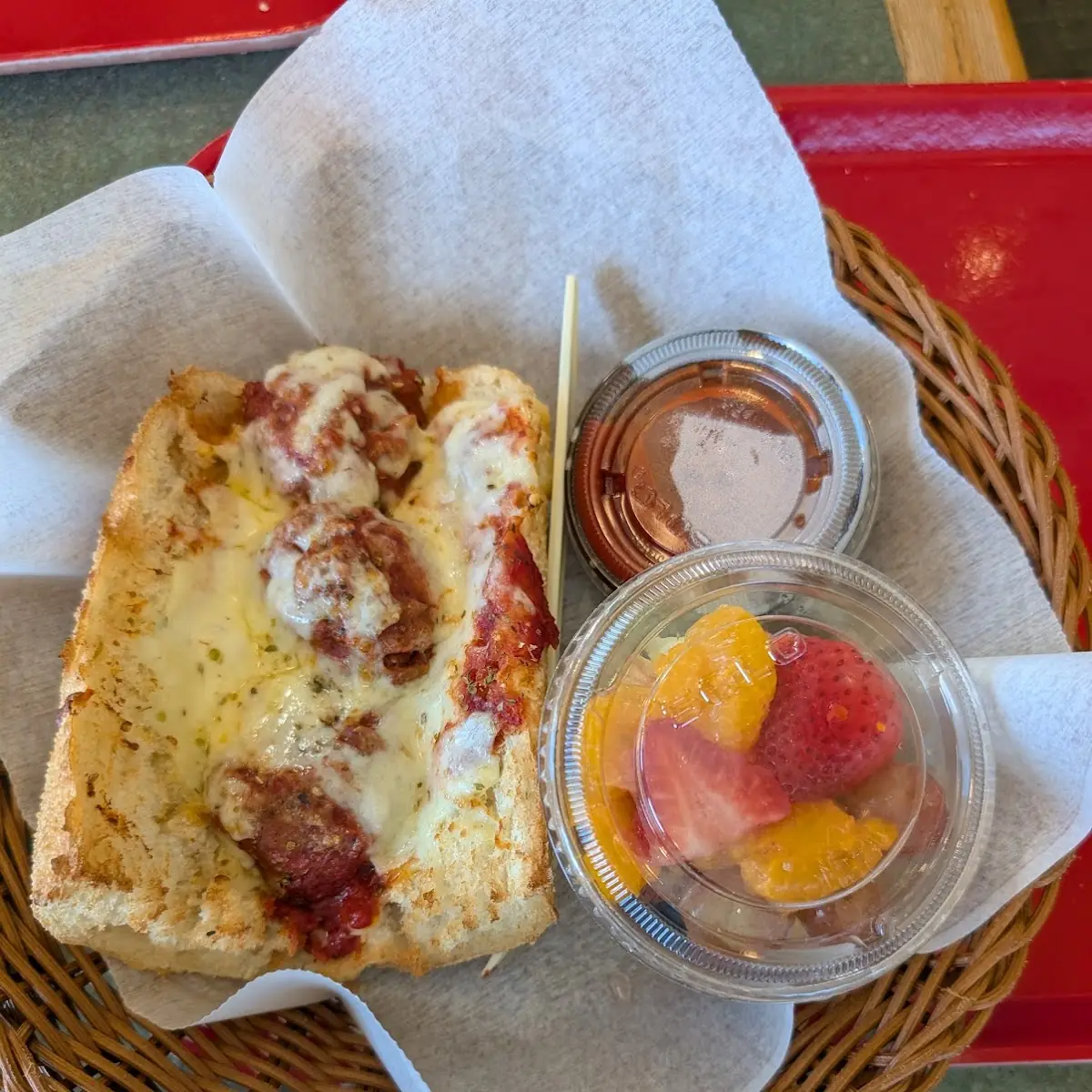 Meatball Sub with Fruit Cup