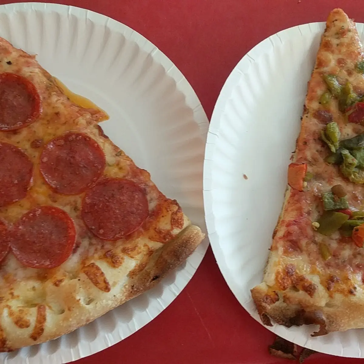 Pepperoni and Green Chile Pizza Slice