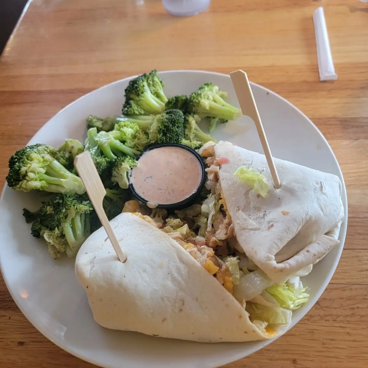 Chicken Wrap and Broccoli