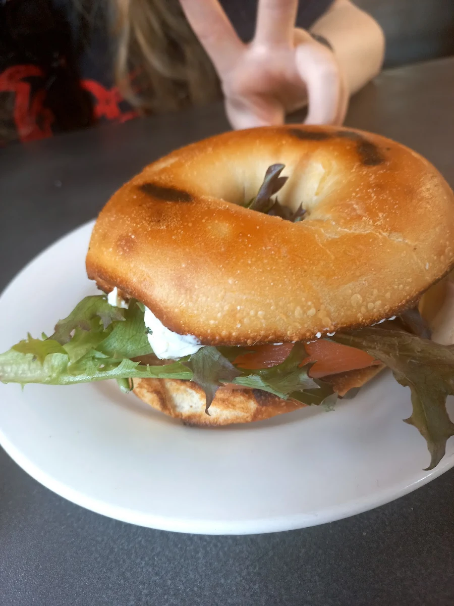 Salmon Bagel, Brix & Beans Coffee House