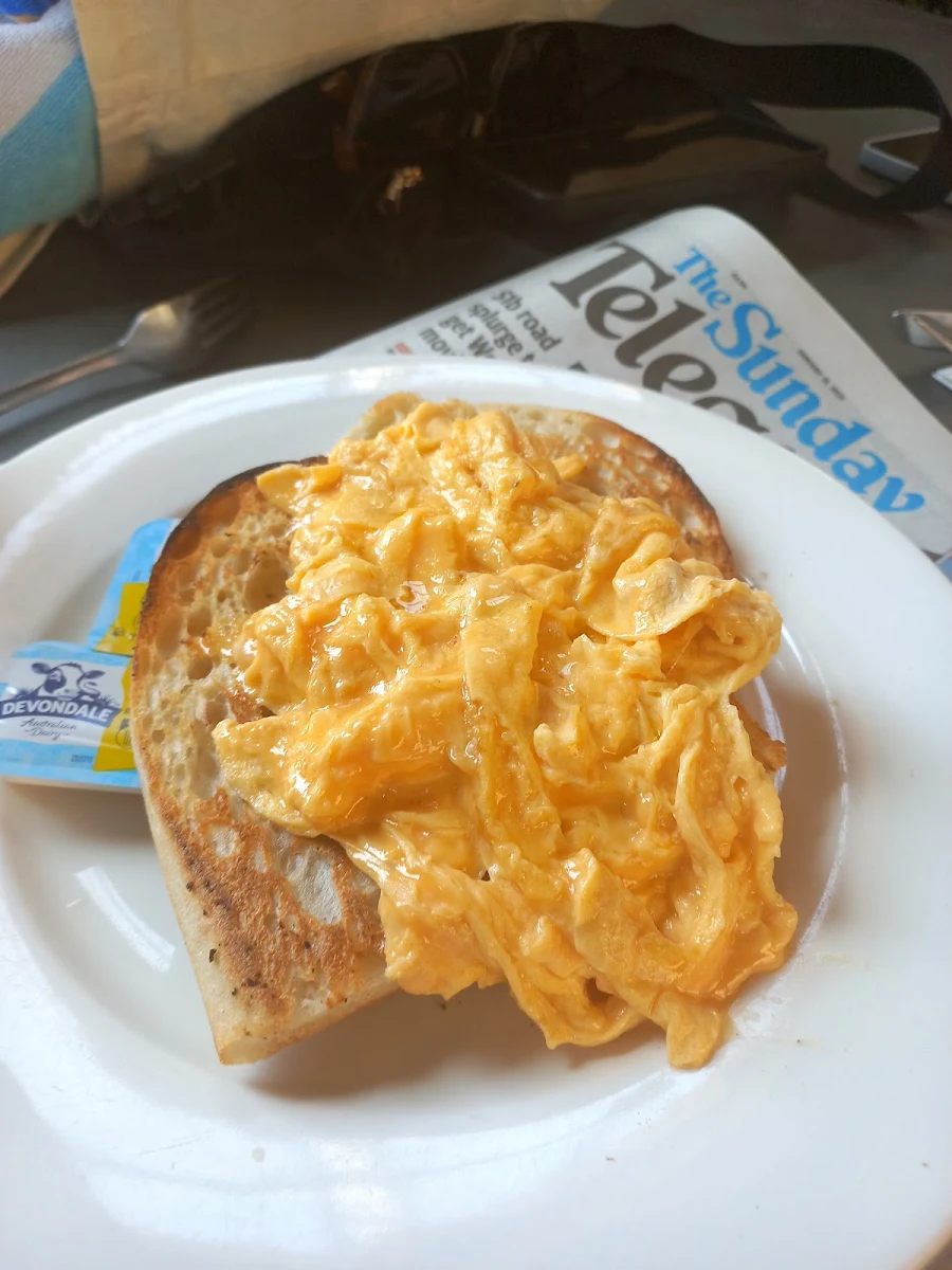 Scrambled Eggs on Turkish, Brix & Beans Coffee House
