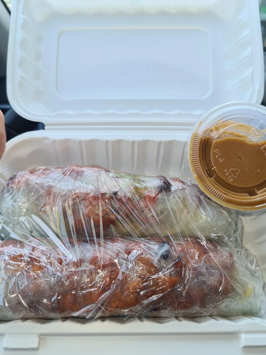 A8.  BBQ Chicken Salad Roll with Satay Sauce