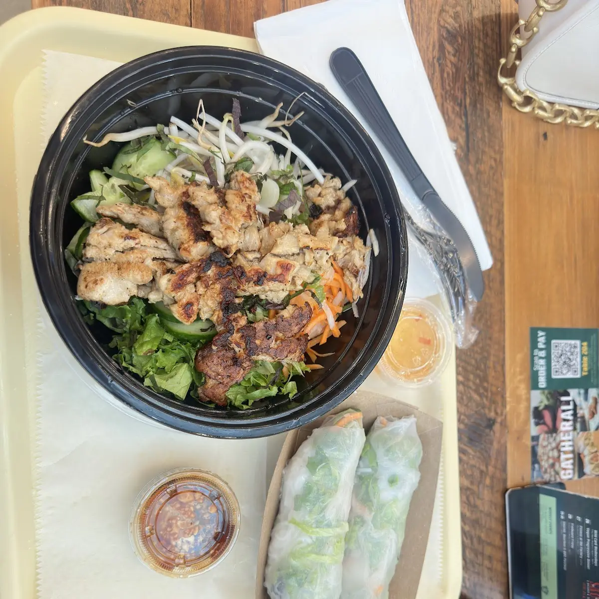 Pork and Shrimp Spring Roll Rice Bowl