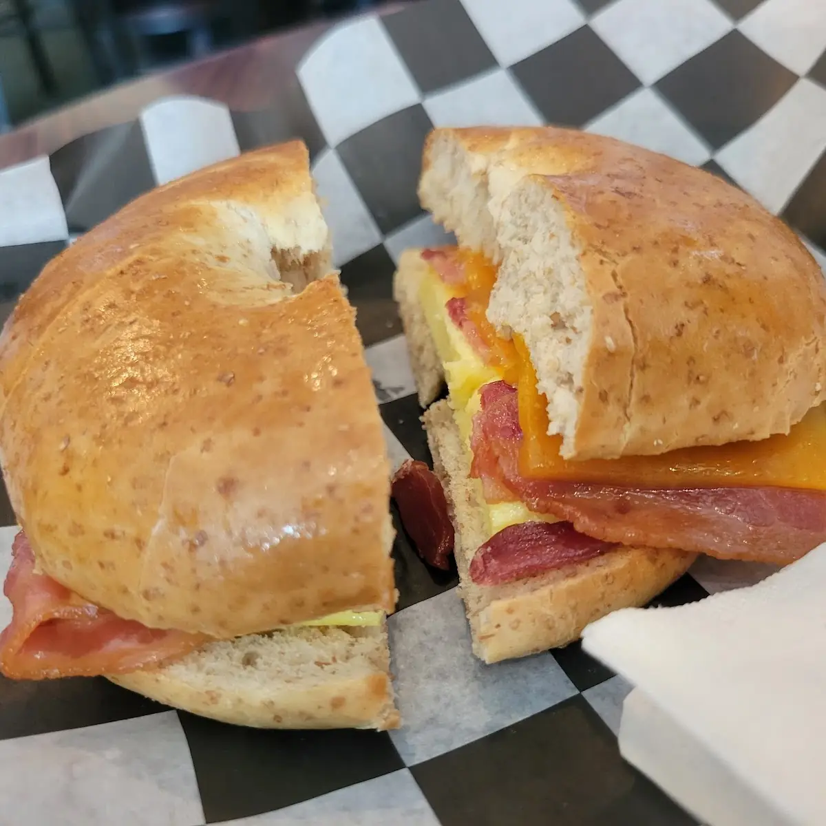 Egg and Bacon Breakfast Bagel