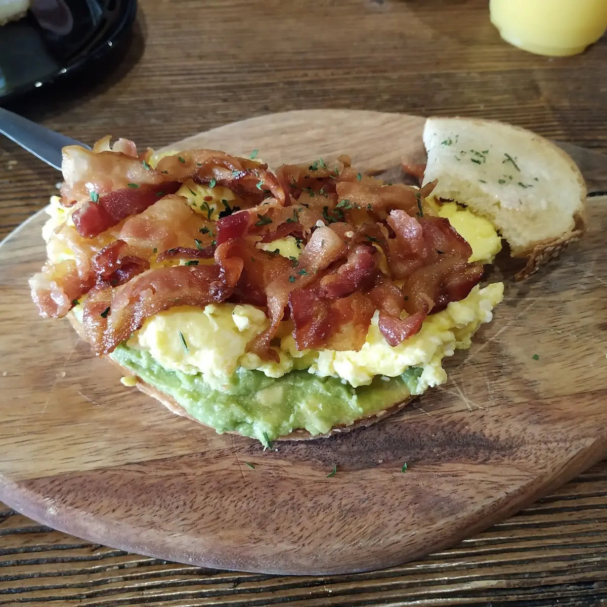 Bacon Egg and Avocado Open-Faced Sandwich