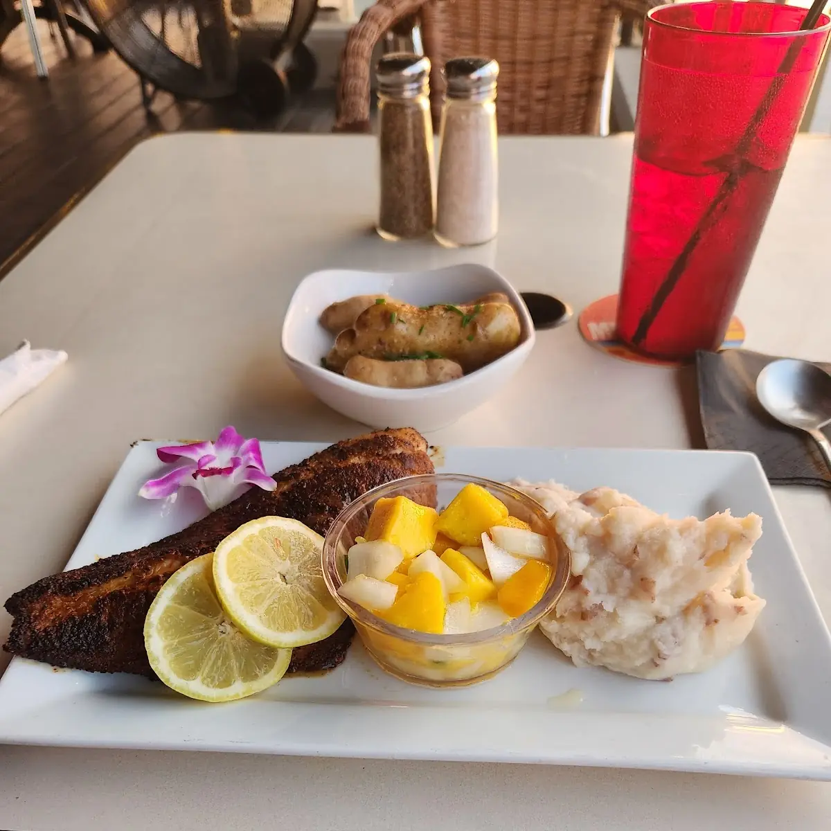 Cajun Red Snapper with Garlic Mashed Potatoes
