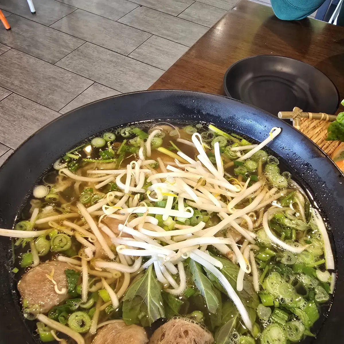 Steaming Beef Pho with Noodles