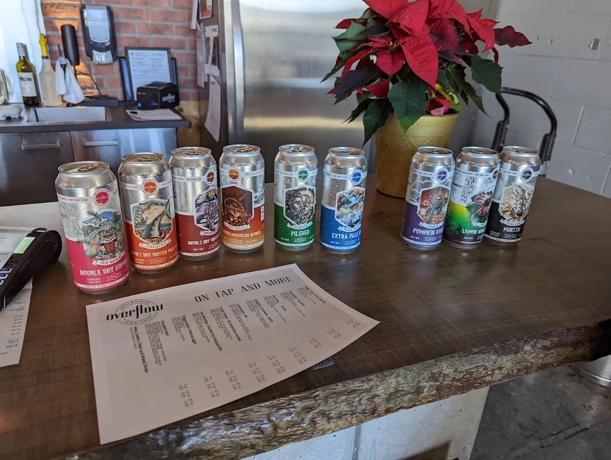 Their Full Selection of Beers, Overflow Brewing Company