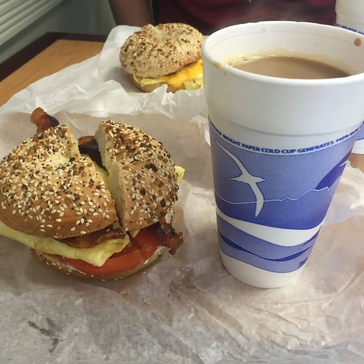 Bagel with Cream Cheese Sausage Egg and Cheese