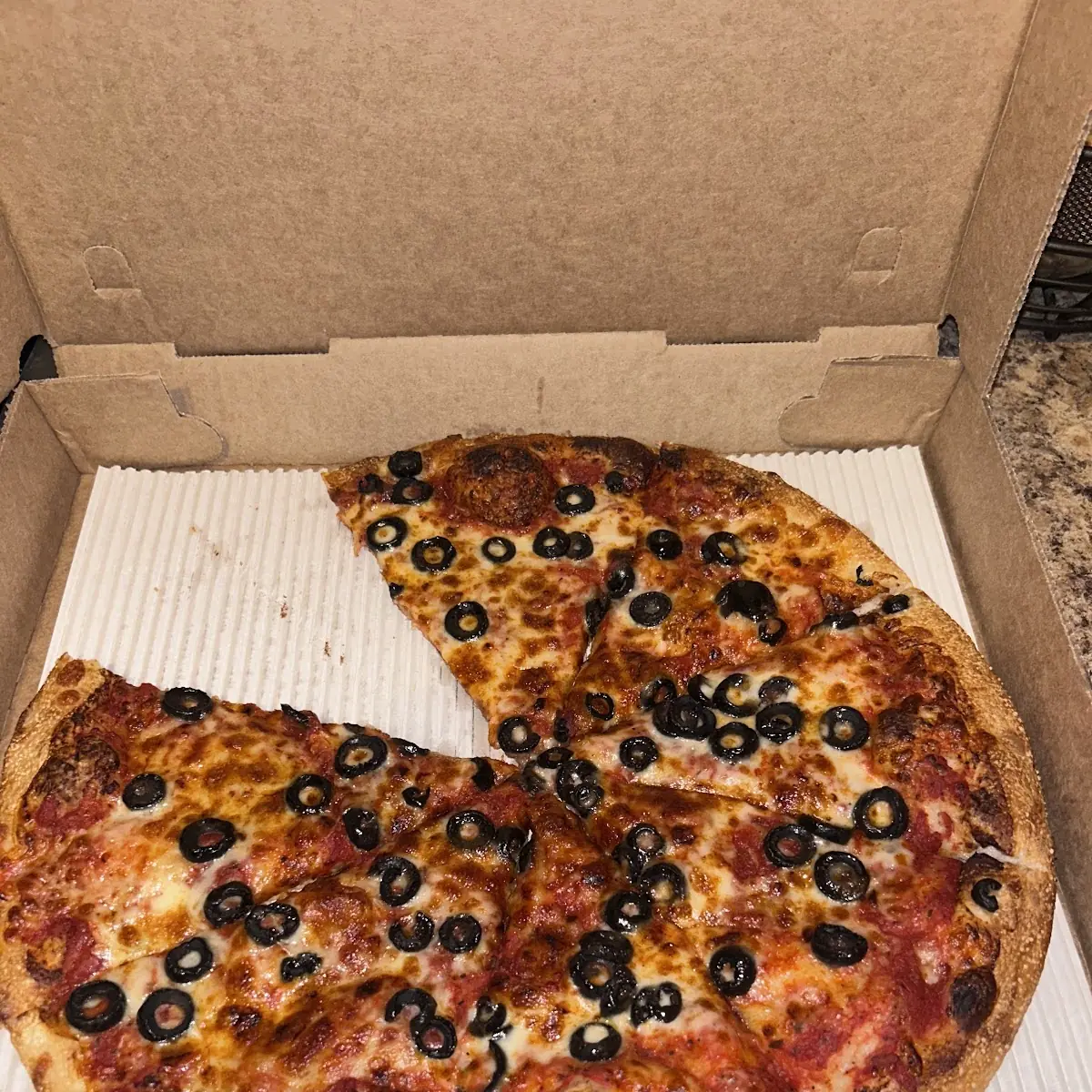 Cheese Pizza with Black Olives