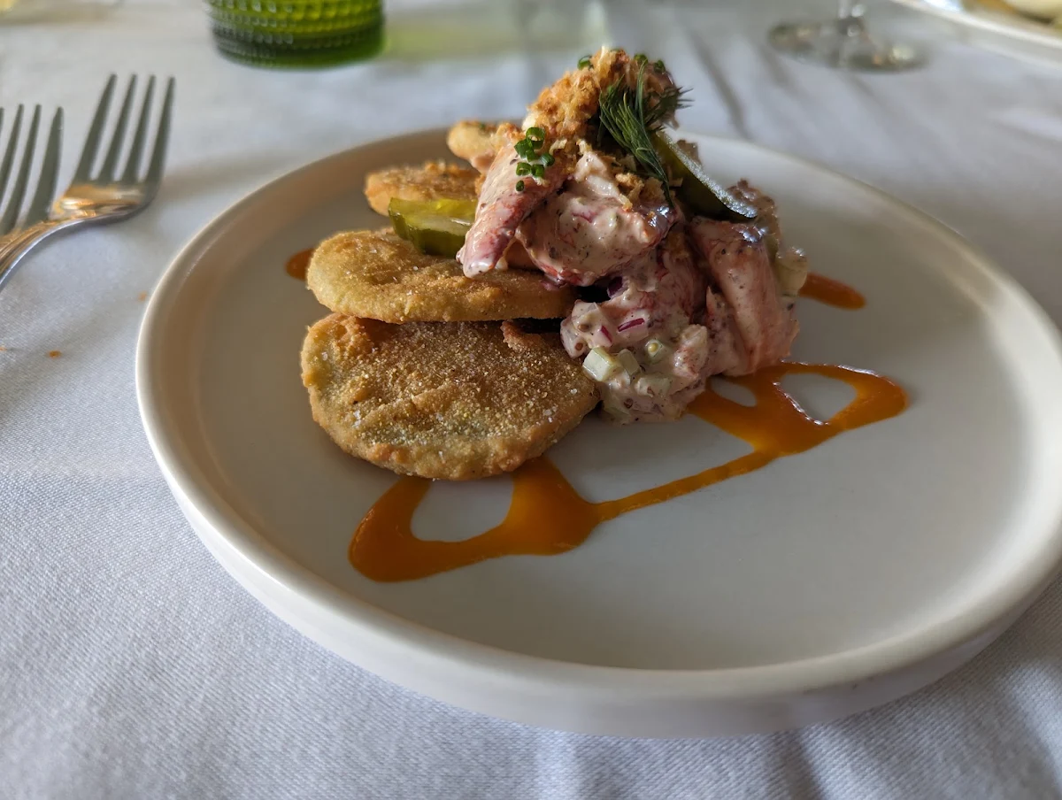 Fried Green Tomatoes with Lobster
