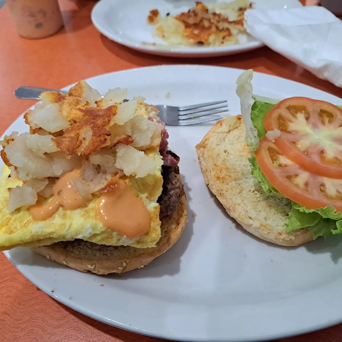 Reuben Omelette Burger