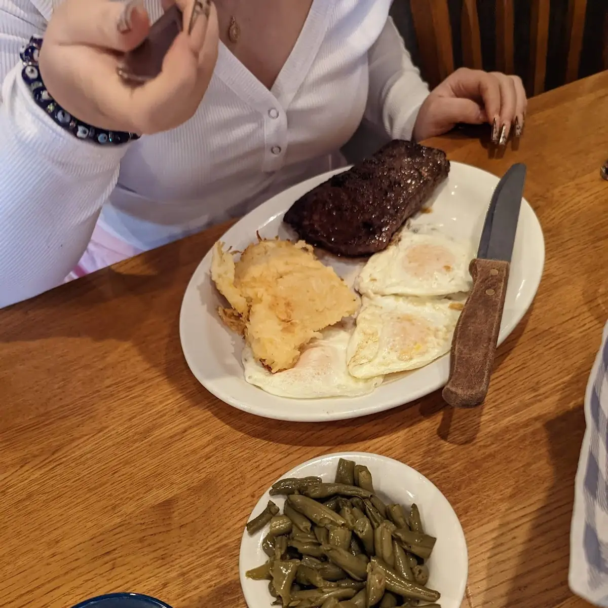 Eggs and Green Beans and Cheese