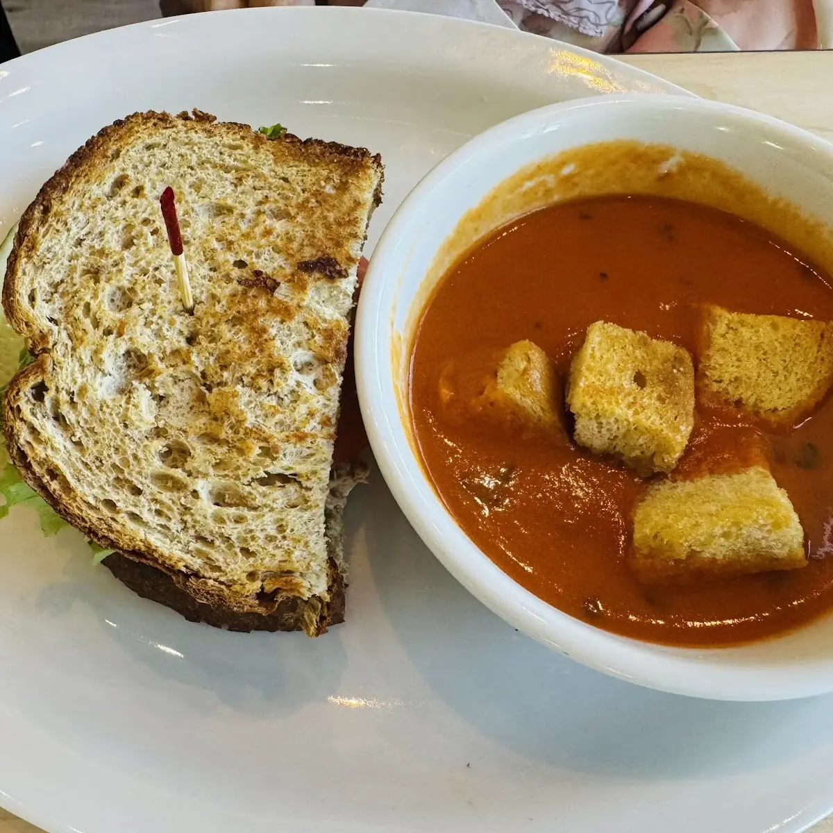 Basil Soup and Sandwich