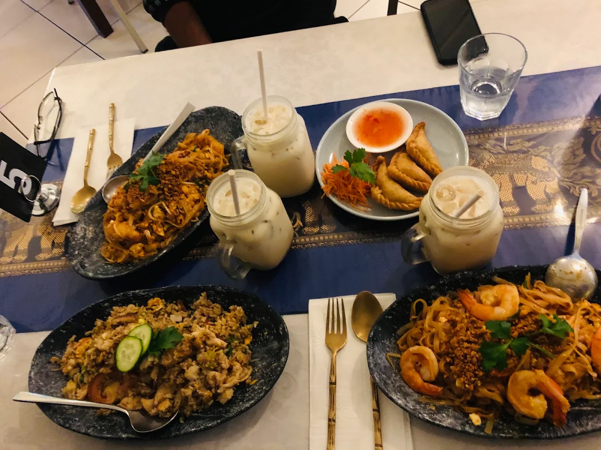 Pad Thai Seafood Thai Fried Rice Curry Puffs, Thai Tanee Yeppoon