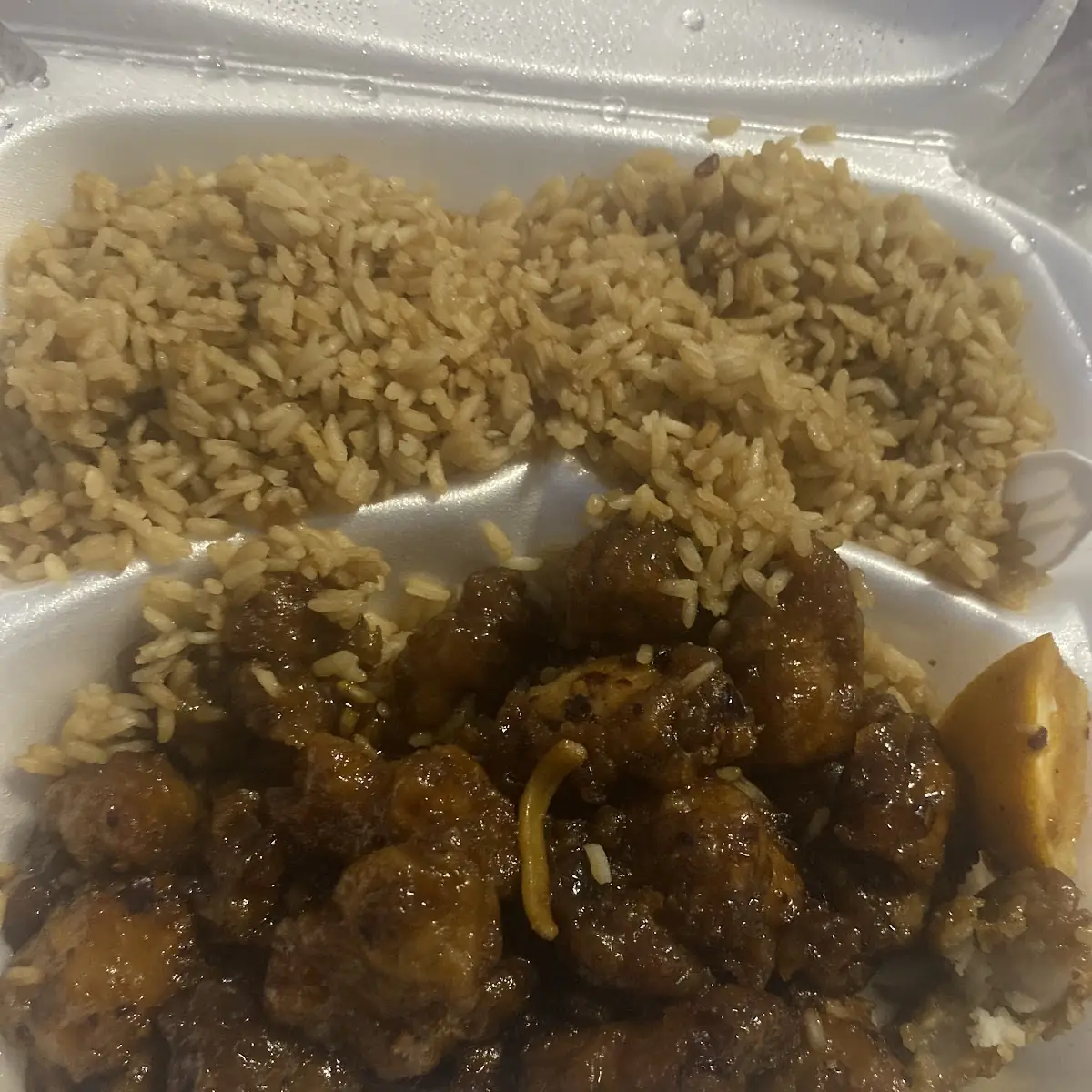 Sesame Chicken with Fried Rice