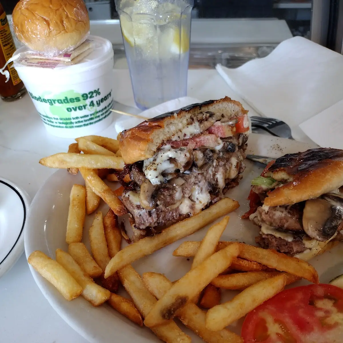 Double Mushroom Swiss Burger