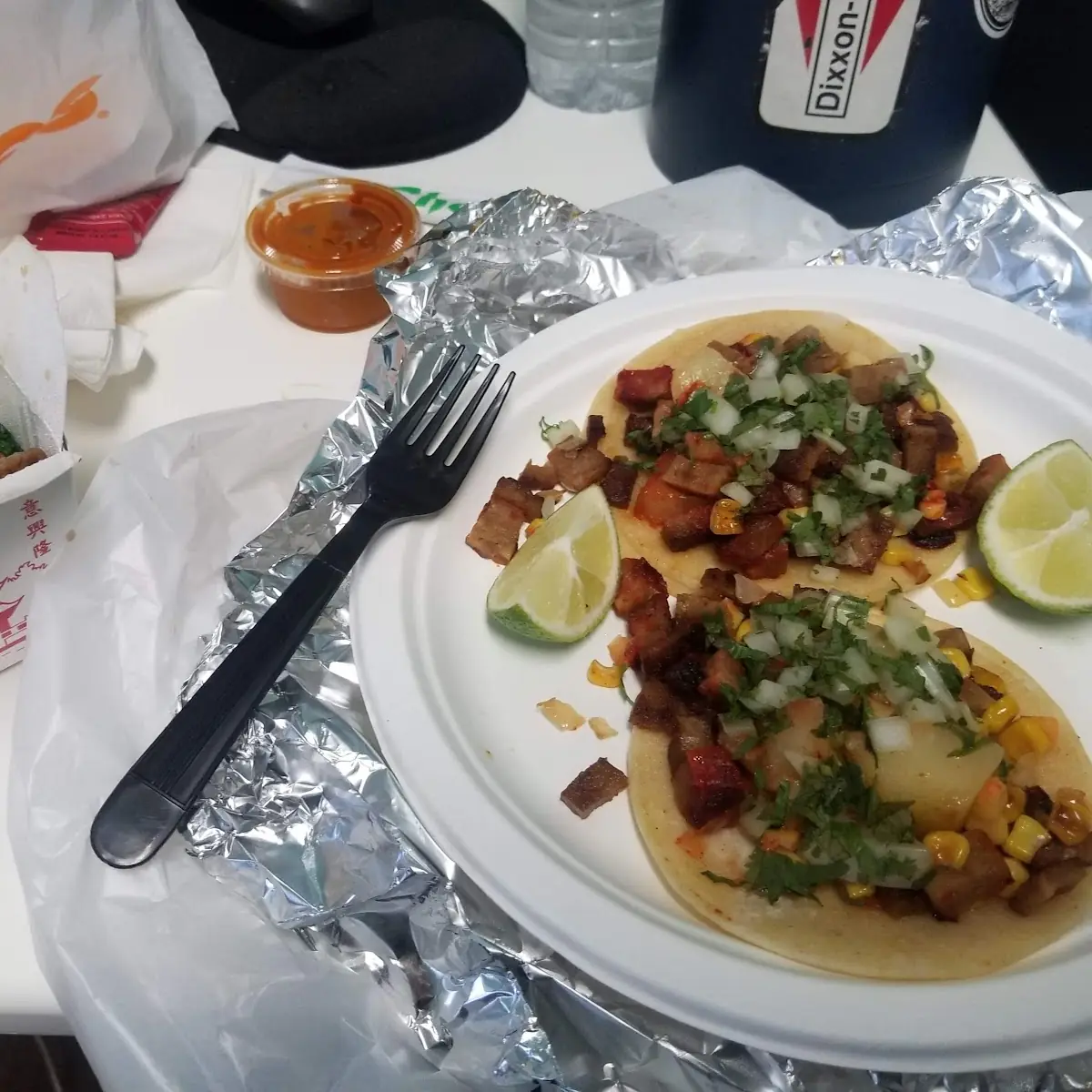 Broccoli Beef and Pastor Tacos
