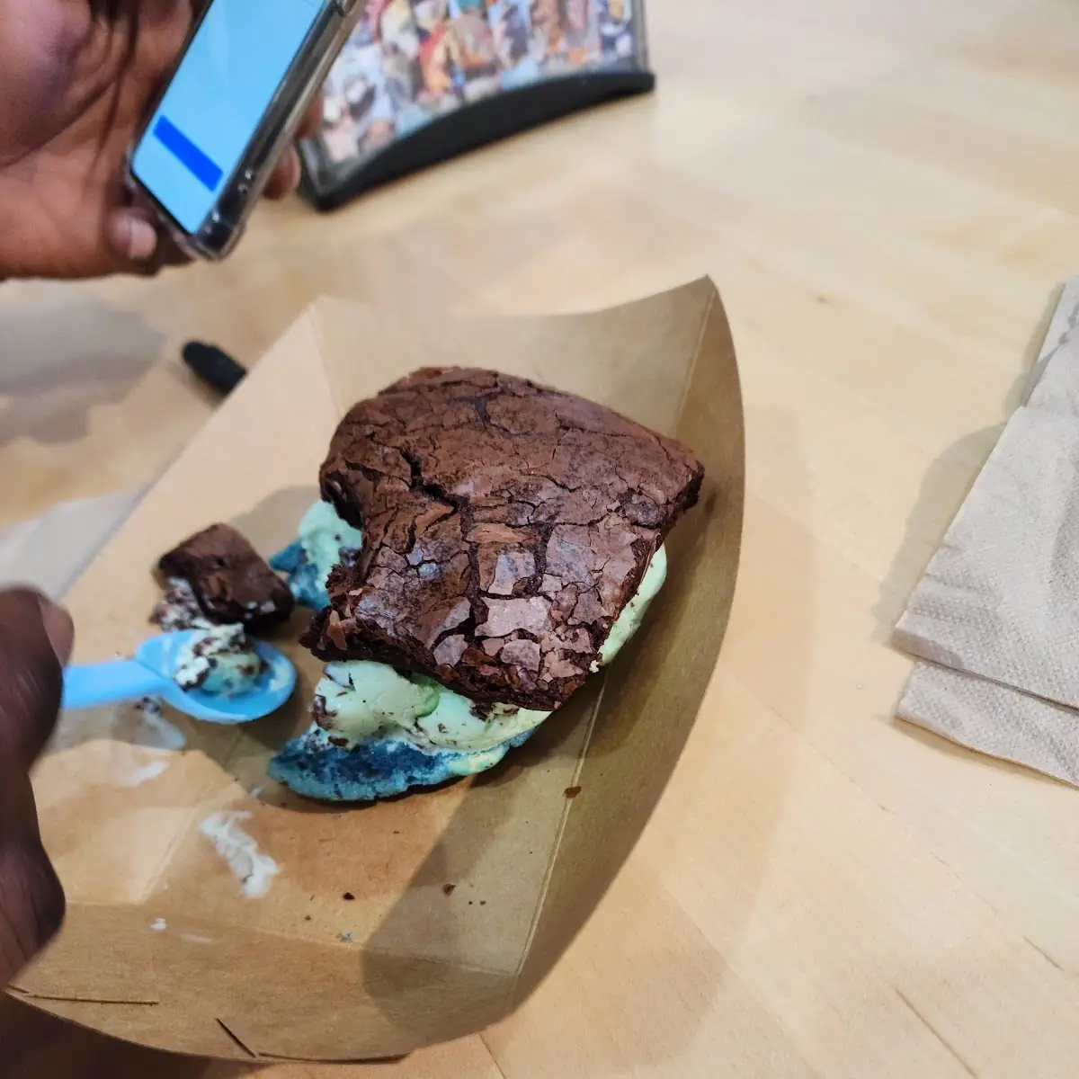 Brownie with Cookie Monster Cookie