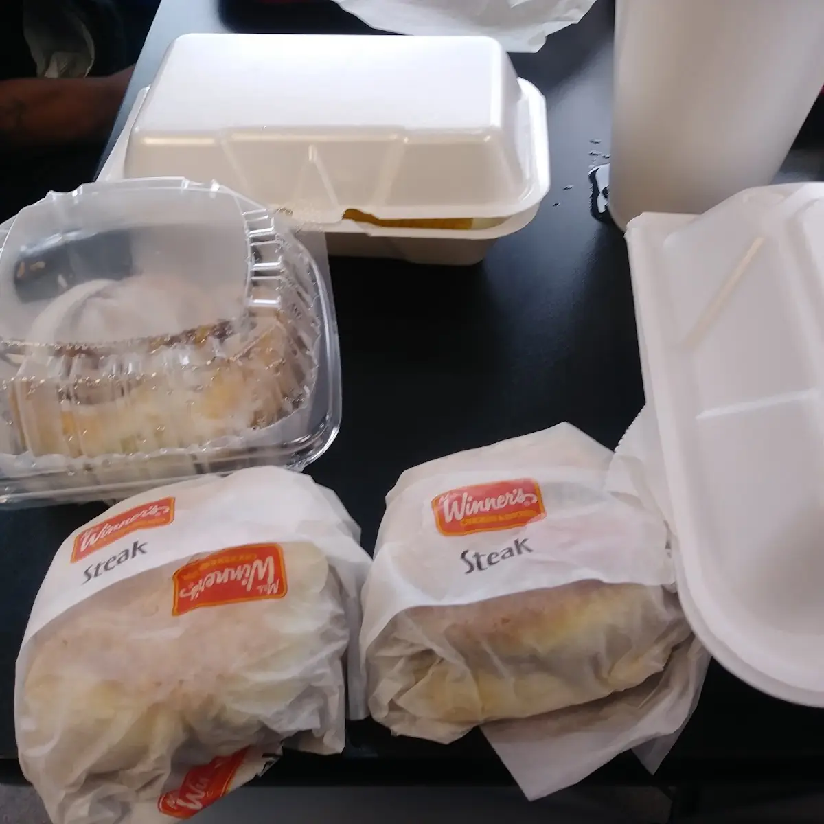 Steak Biscuits and a Cinnamon Roll