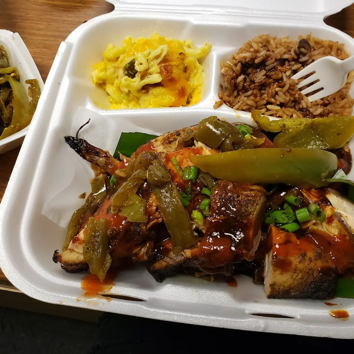 Jerk Chicken Breast Rice and Macaroni