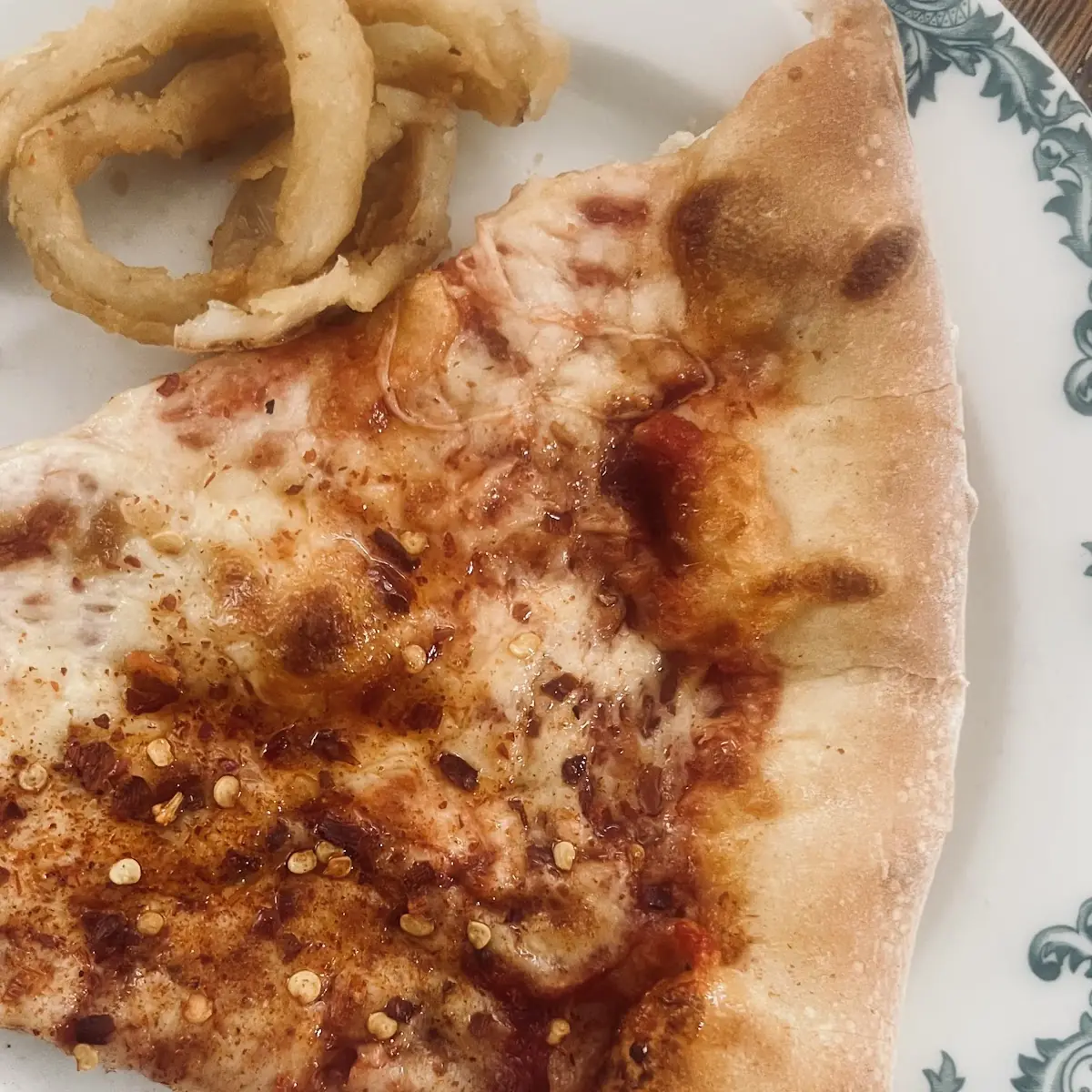 Cheese Pizza and Onion Rings