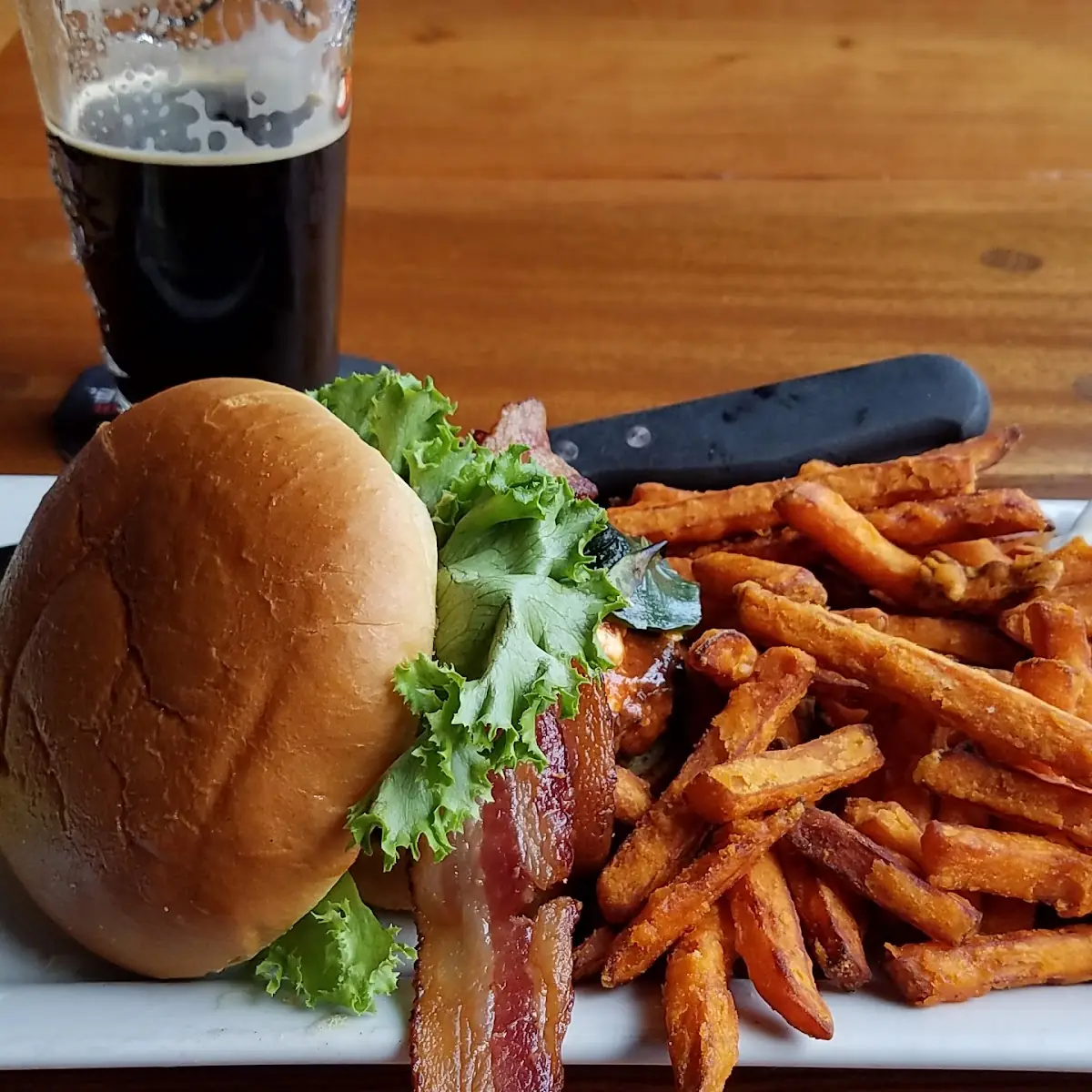 Sun Devil Burger with Sweet Potato Fries