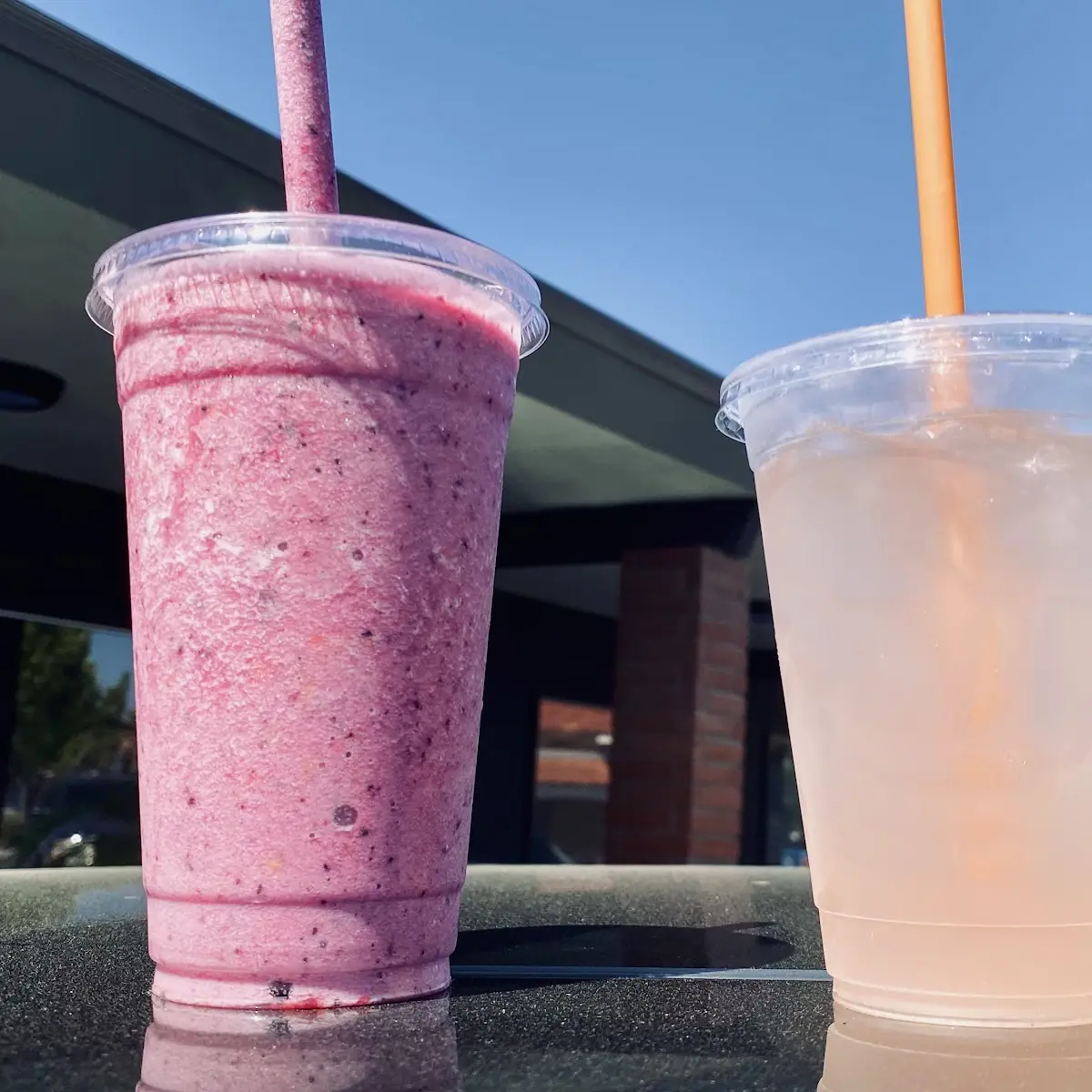 Berry Explosion Shake and Peach Tea