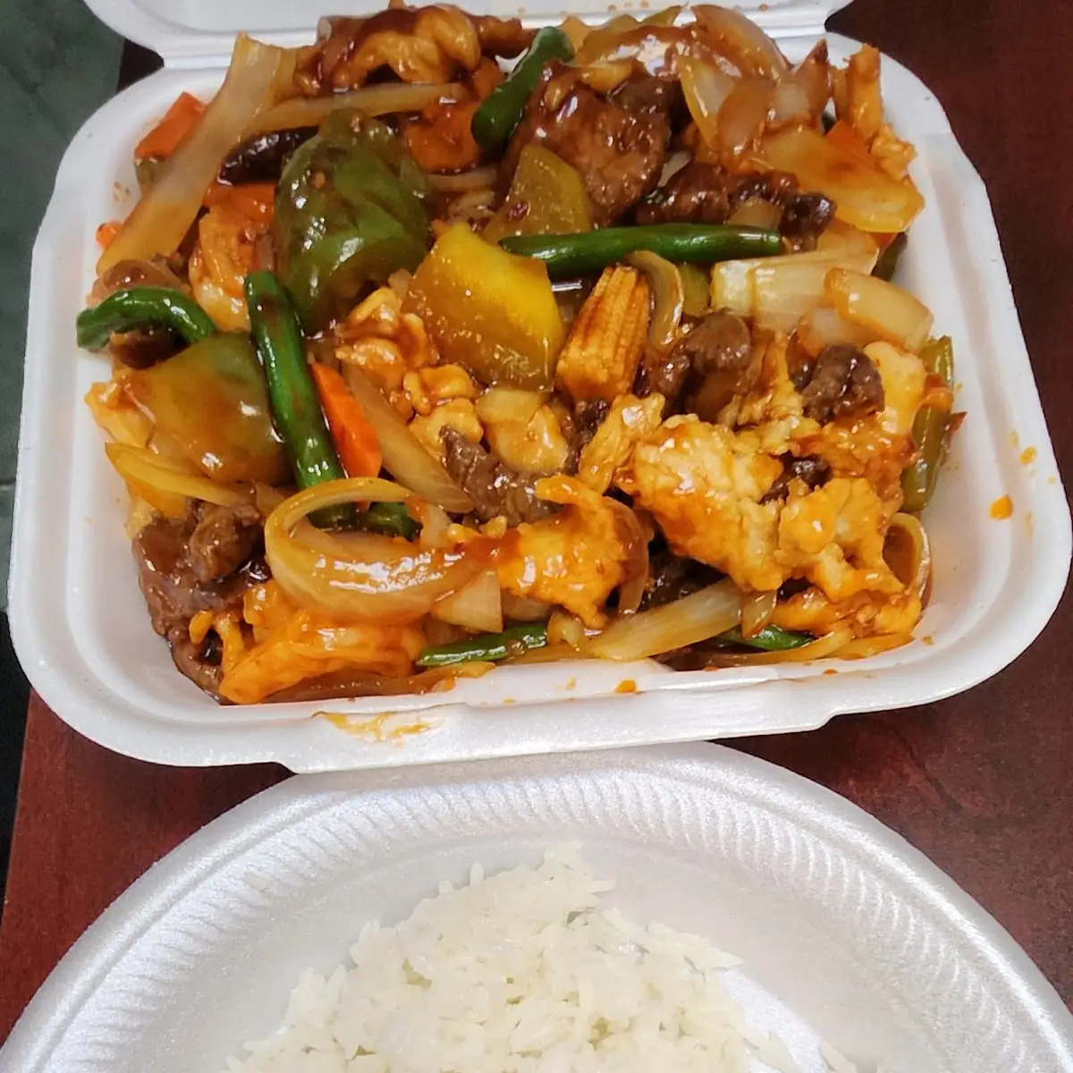 Szechuan Combination with Steamed Rice