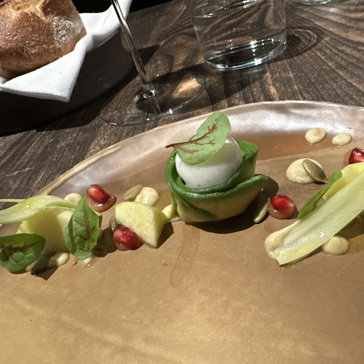 St Lassen Trout Pickled Radish Celery Root Dashi