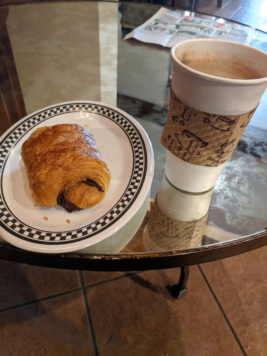 Chocolate Croissant and Americano Espresso