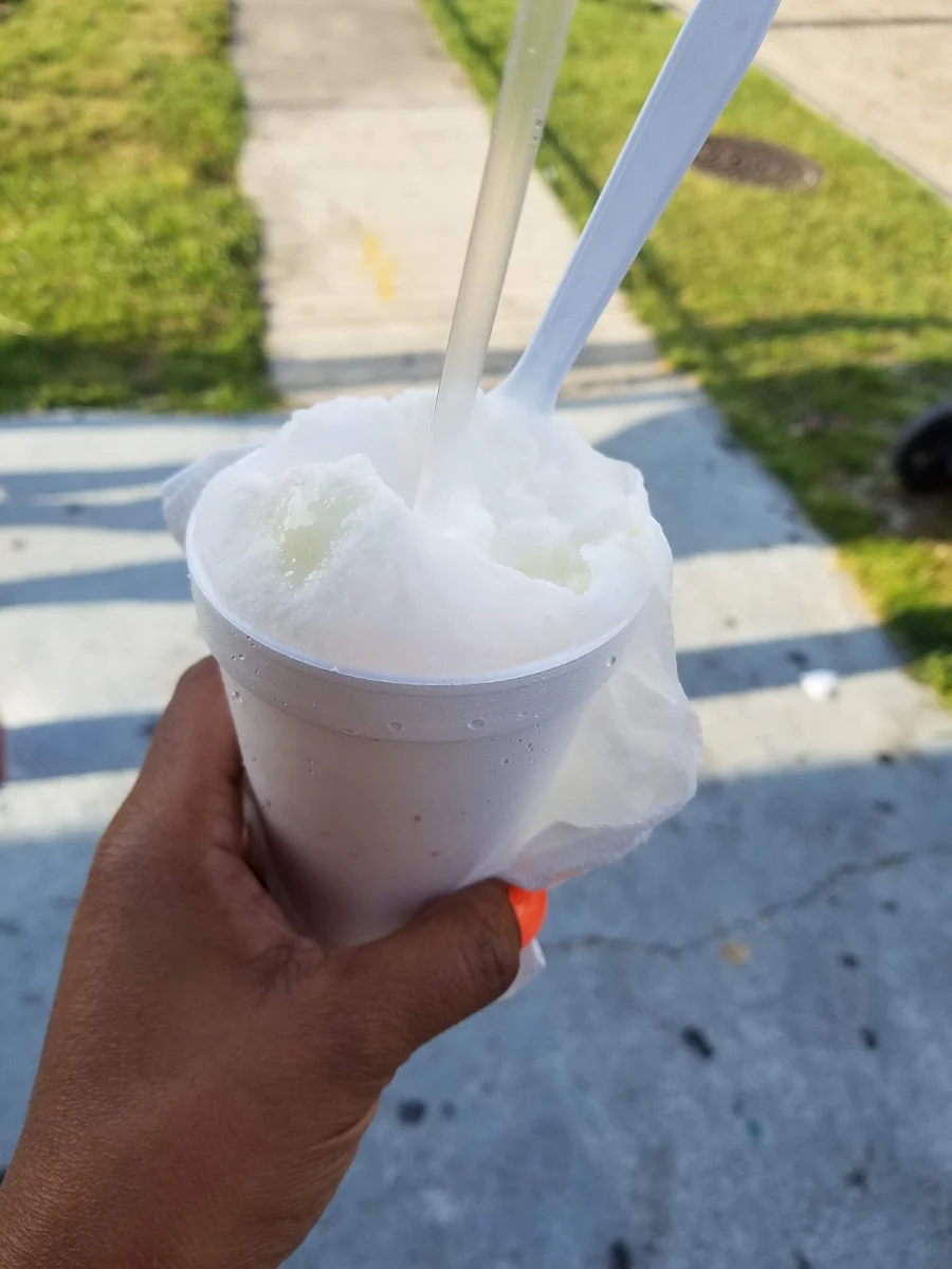 Pina Colada Snoball with Condensed Milk
