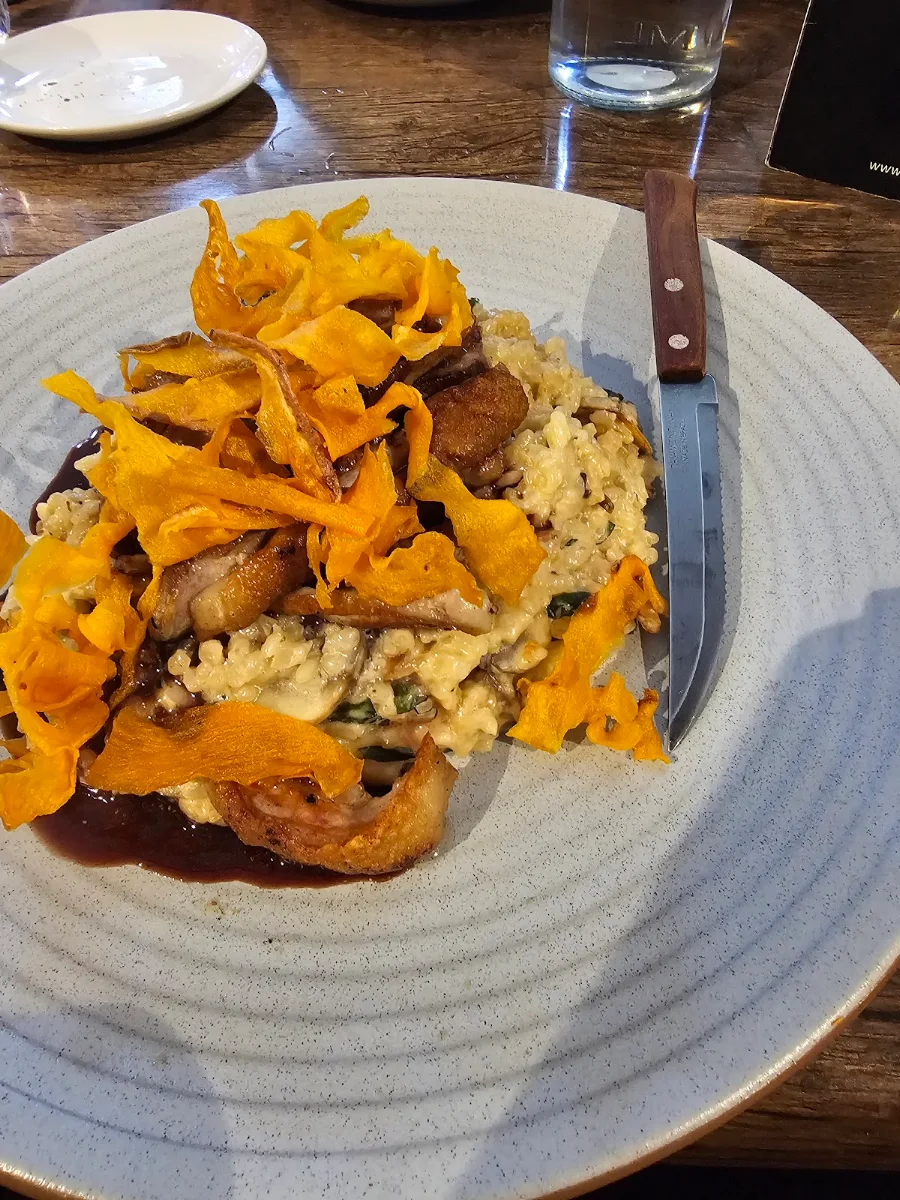 Duck with Mushroom Risotto, Milano's Restaurant and Pizzeria