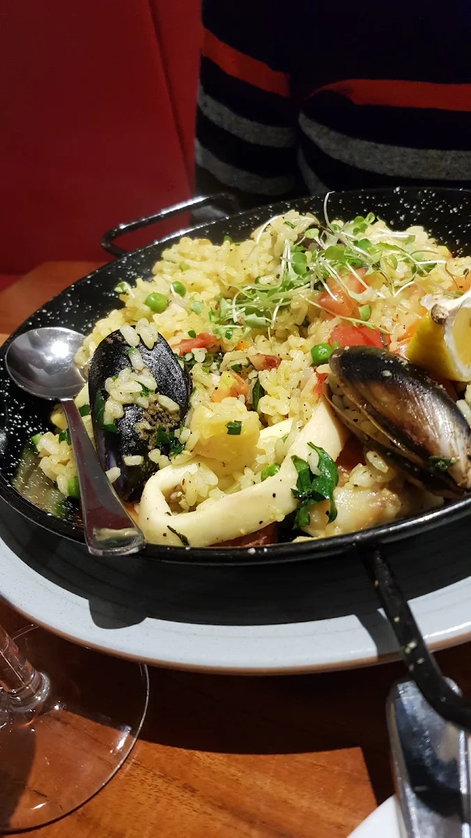 Seafood Paella, Milano's Restaurant and Pizzeria