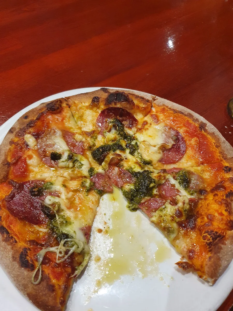 Pesto and Pepperoni Pizza, Da Pasquale Woodfire Pizzeria