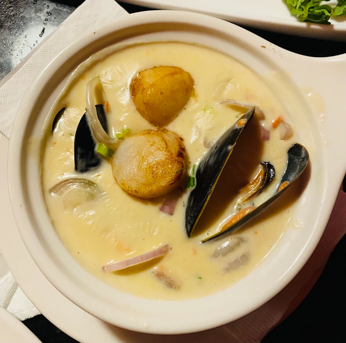 Chaudrée de Moules Palourdes Et Maïs