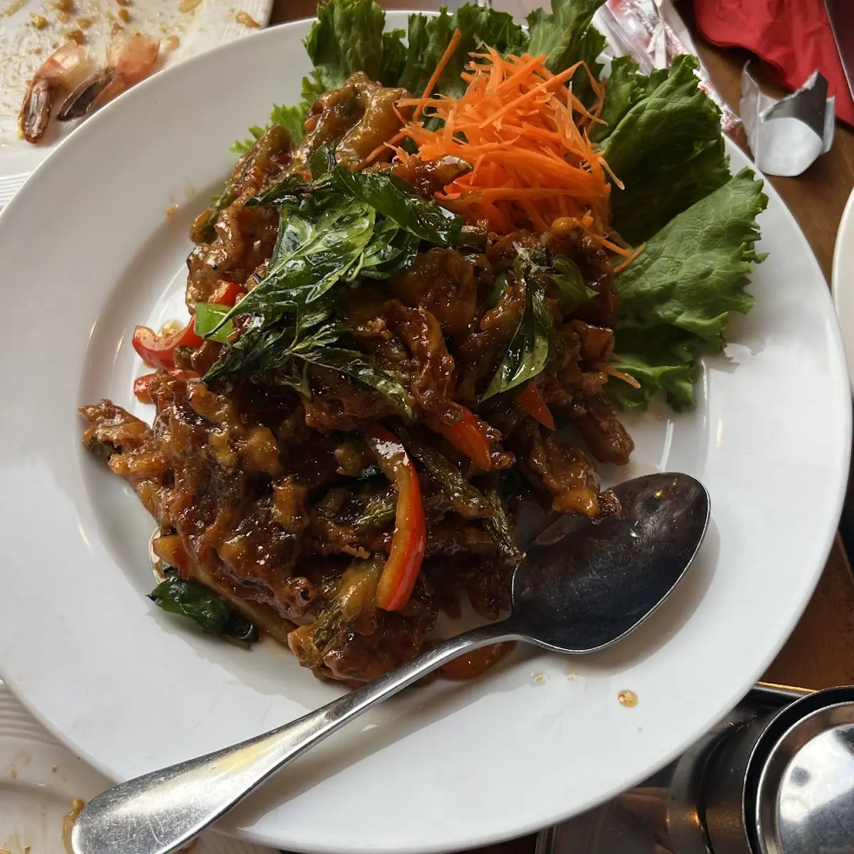 Crispy Duck with Chili Basil Sauce
