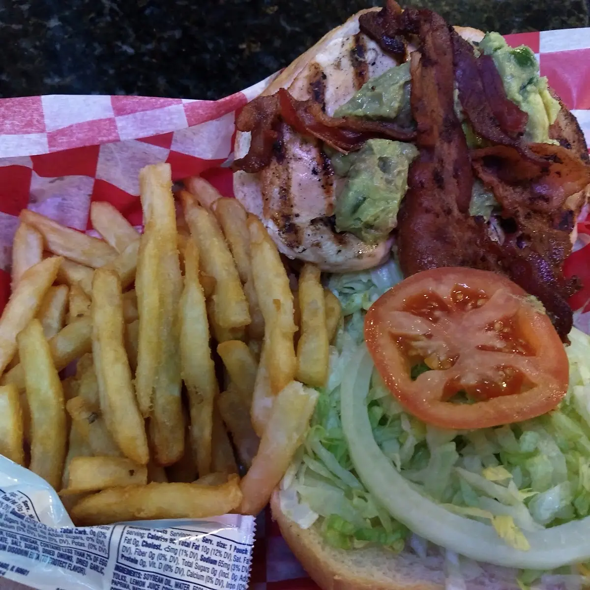 Chicken Avocado Bacon Burger