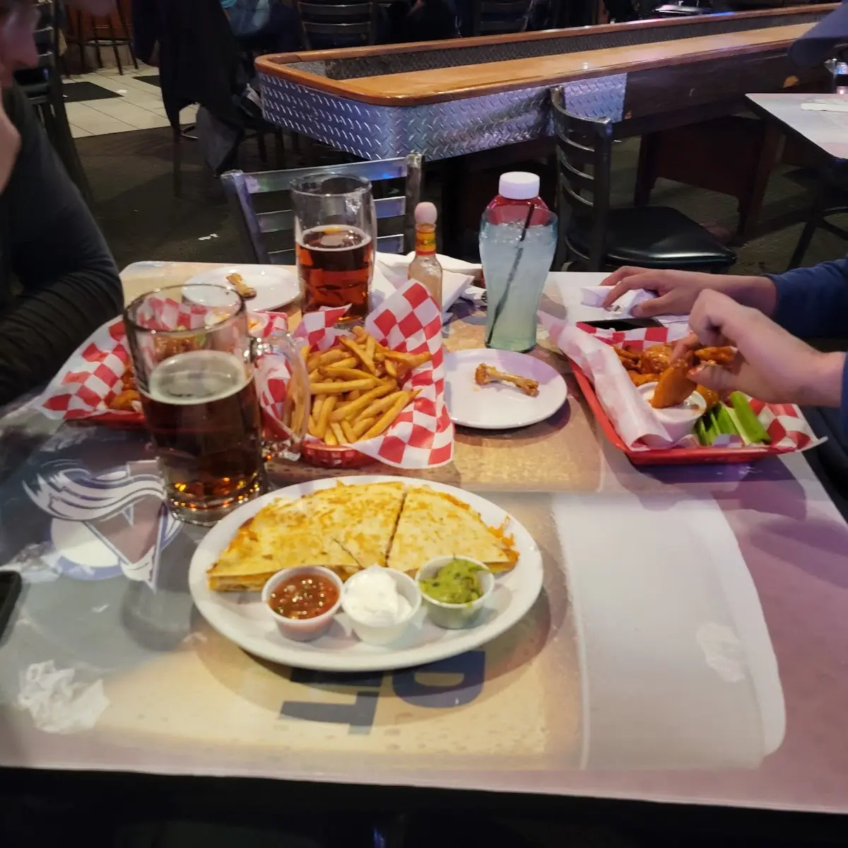 Chicken Wings and Chicken Quesadilla