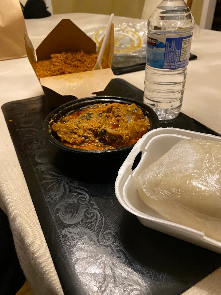 Egusi and Pounded Yam, The Suya Spot Scarborough