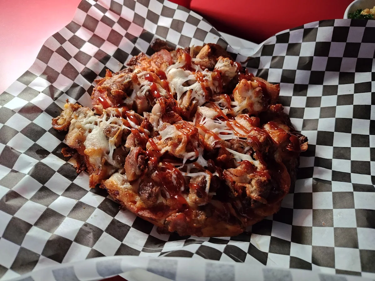 BBQ Chicken Pizza with Extra Meat Added