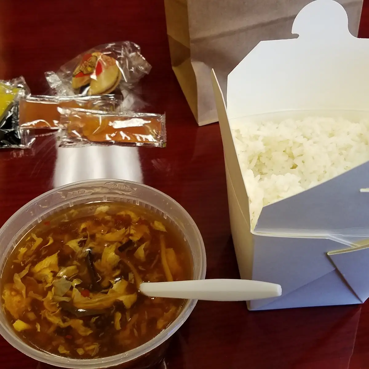 Rice and Sweet Sour Soup