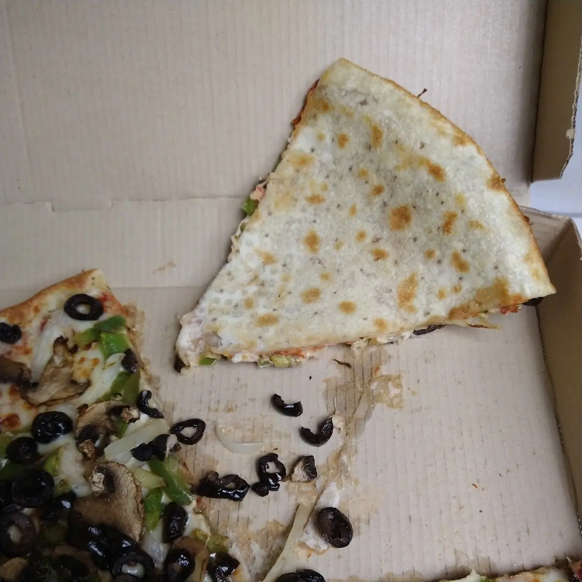 Barely Cooked Pizza Hut Delivery Thin and Limp not Crispy