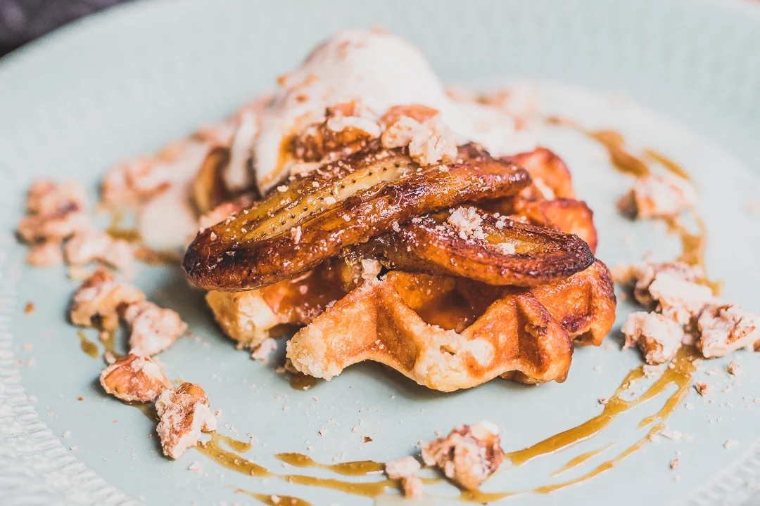 Banana and Salted Caramel Waffle, Glaçage