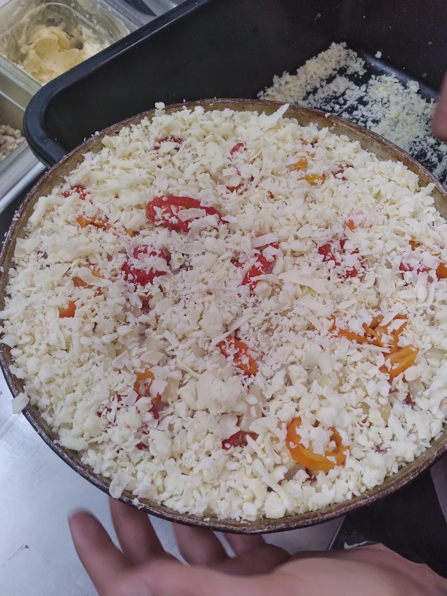 Hawaiian Hottie Before Oven, Pandosy pizza