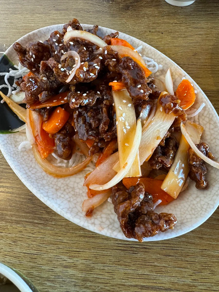 Crispy Beef with Plum Sauce, Dumpling King