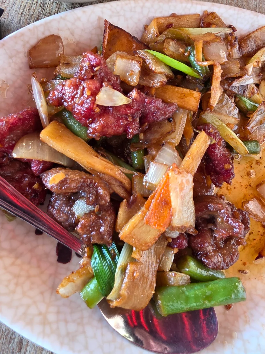 Stir Fried Pork Belly & Veg, Dumpling King